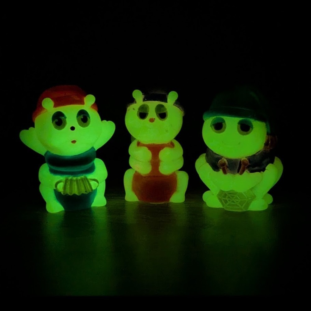 VTG 80s Playskool Glo Friends 3" Finger Puppets Lot of 3 Cricket Snugbug Spider - Picture 2 of 15